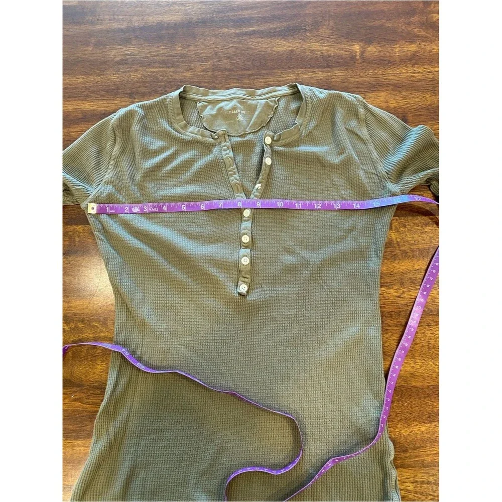 J. Crew womens Y2K Henley thermal waffle size small fairy grunge 2000s